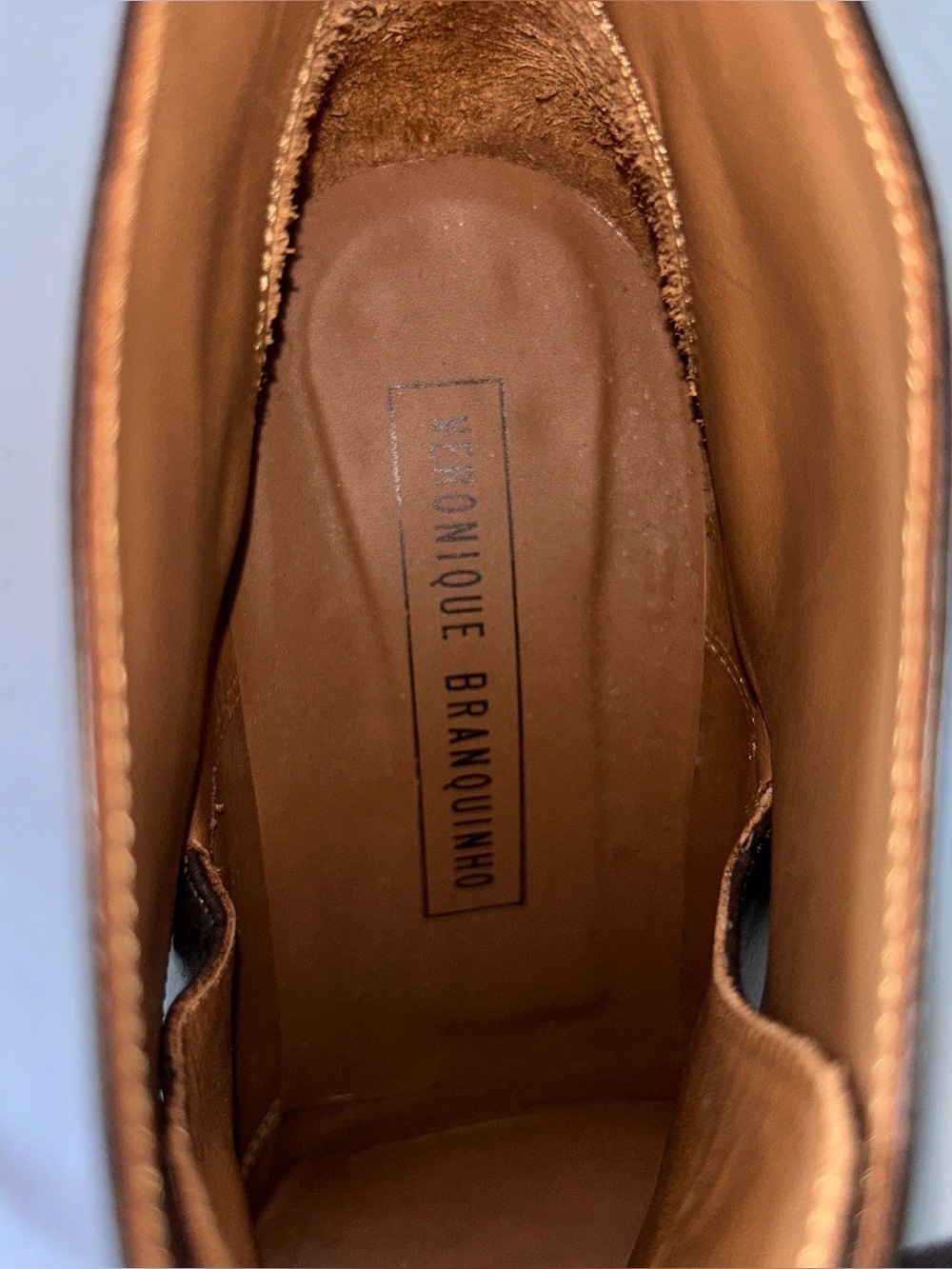 Veronique Branquinho Ankle Boots Brown Leather Heels Poetcore Size IT38.5 US 8.5 - Picture 13 of 15